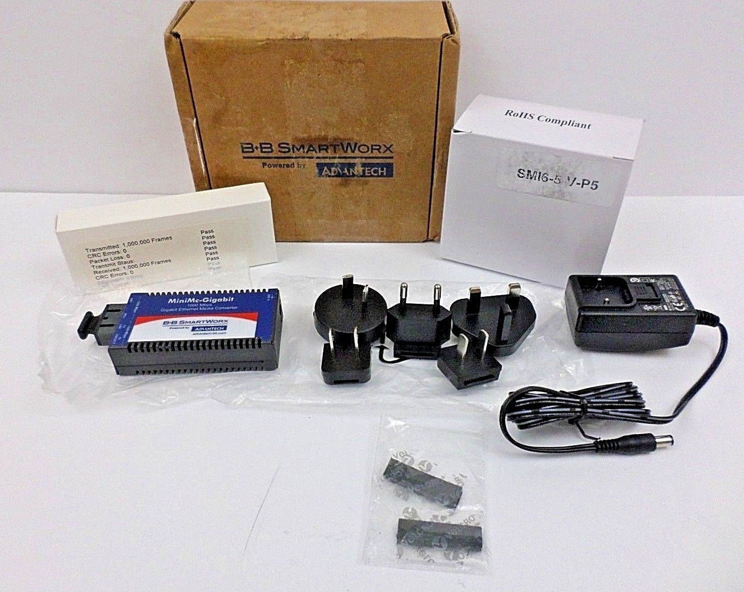 B+B SmartWorx By Advantech 855-10730 MiniMc-Gigabit Ethernet Media Converter NOS