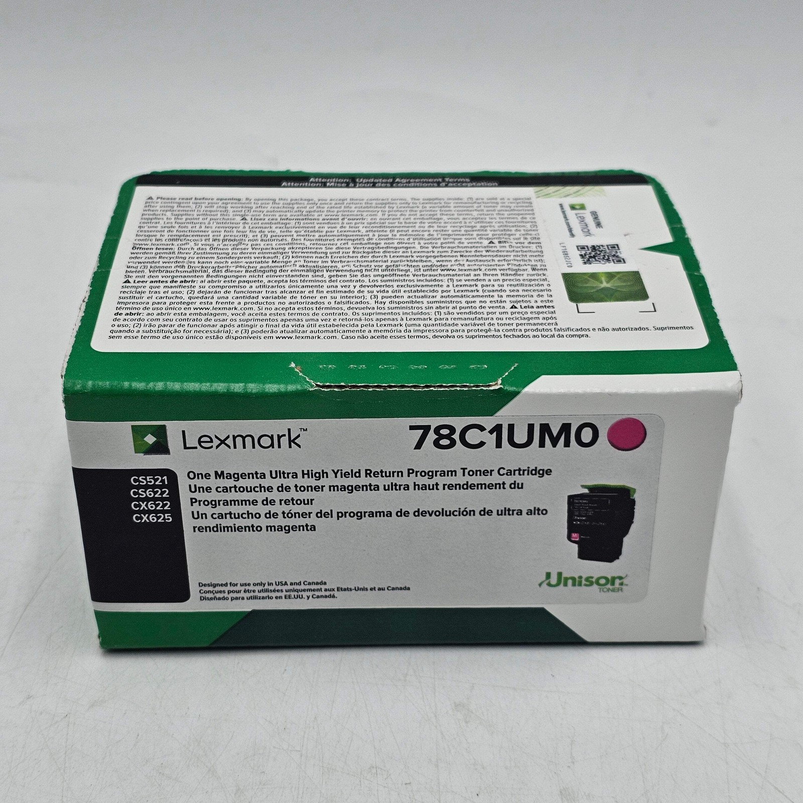 New Lexmark 78C1UM0 Magenta Toner Cartridge