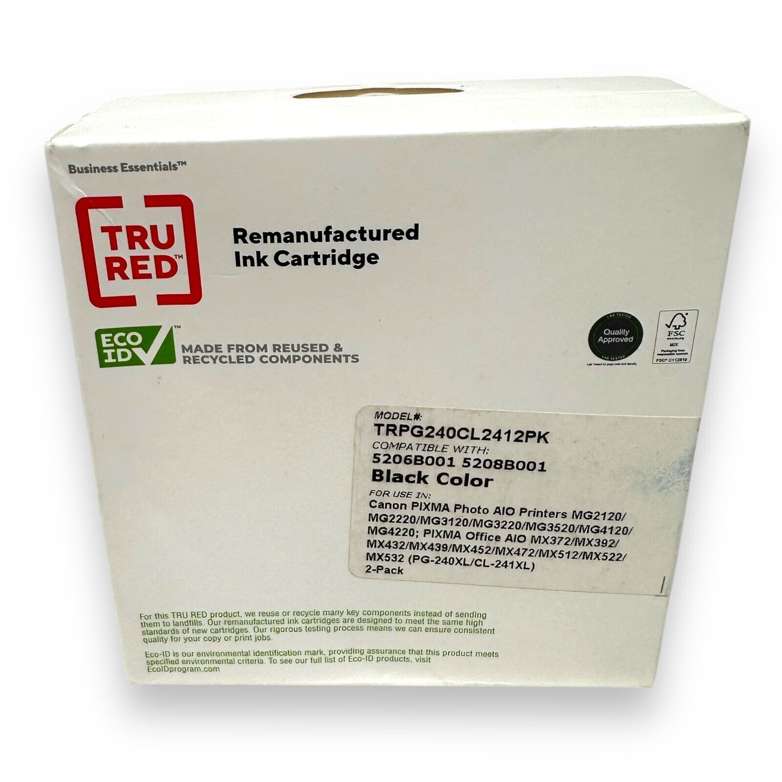 Staples Tru Red Printer Ink Cartridge 2 Pack TRPG240CL2412PK Black