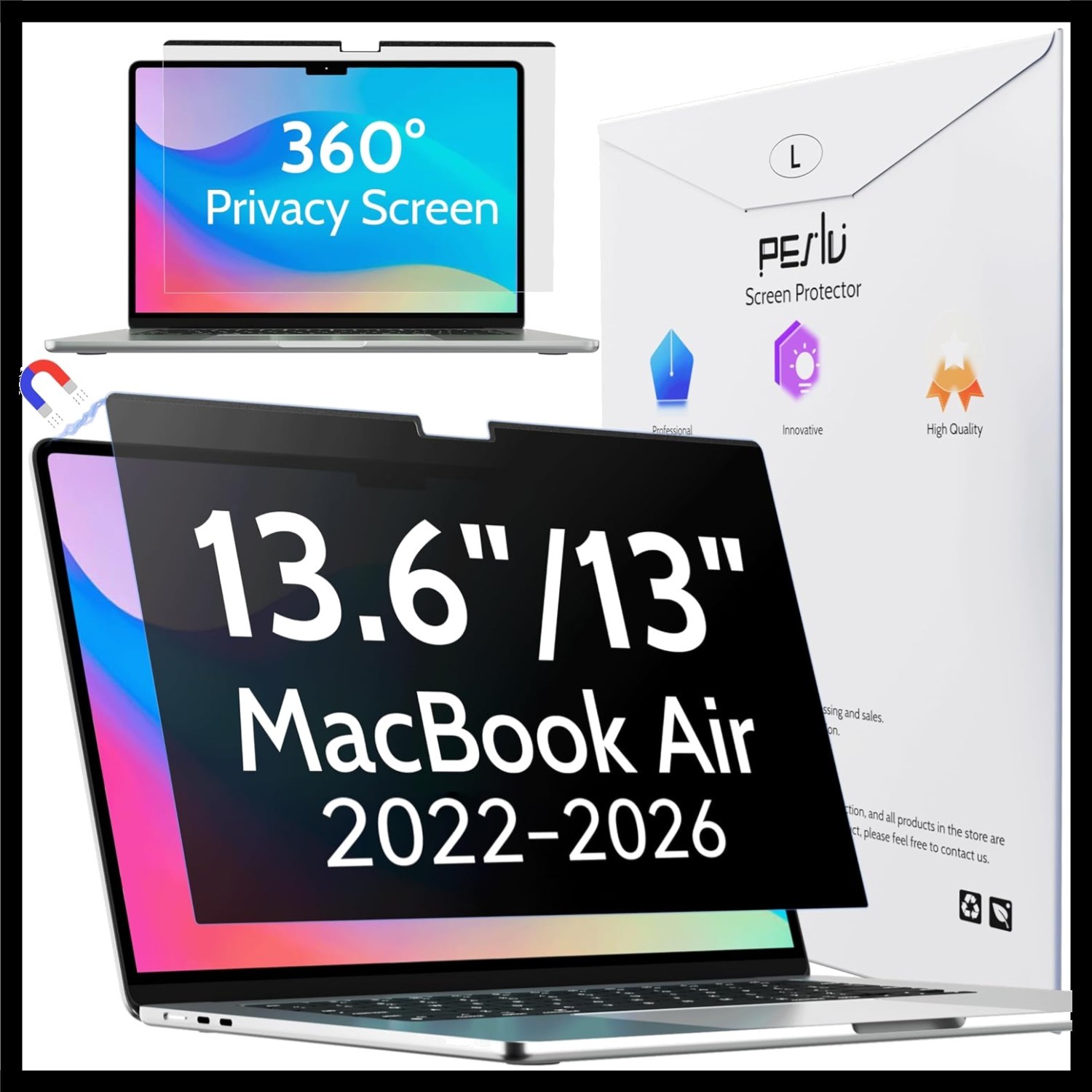 Magnetic 4-Way Privacy Screen for Macbook Air 13.6/13 Inch
