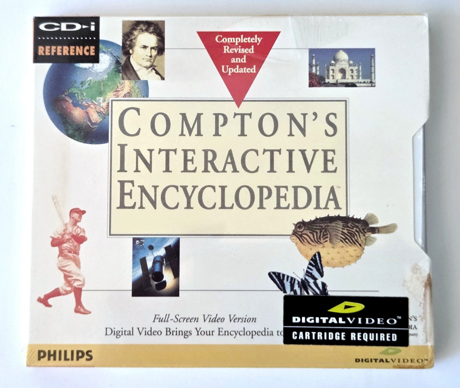 Compton's Interactive Encyclopedia Revised (Philips CD-i, 1995) Sealed 1.5" Tear