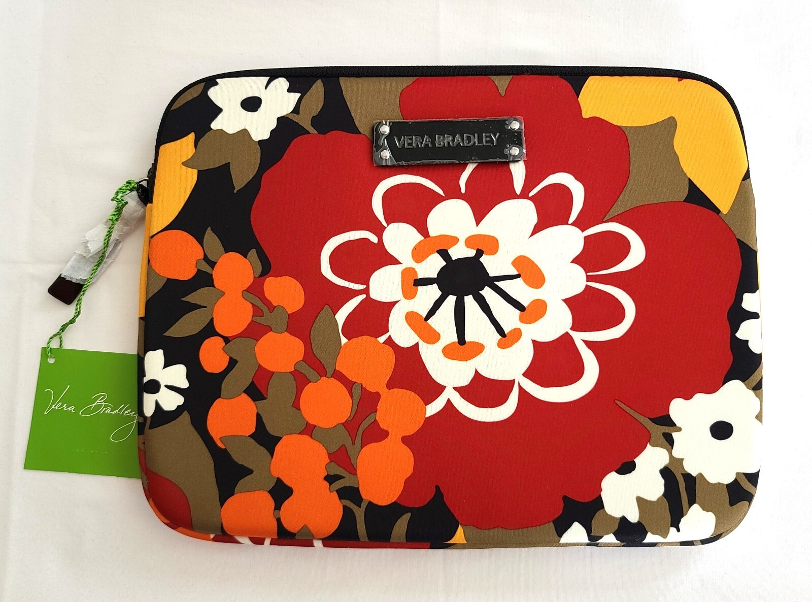 Vera Bradley Bittersweet Neoprene Tablet eReader Sleeve 10x8 Padded Zipper N01