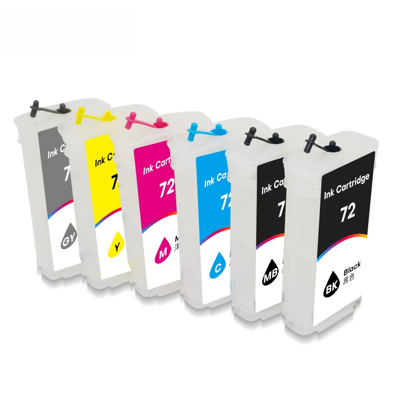 280ML/PC 72 empty ink Cartridge For HP T610 T790 T1100 T1120 T1200 Printer 1set