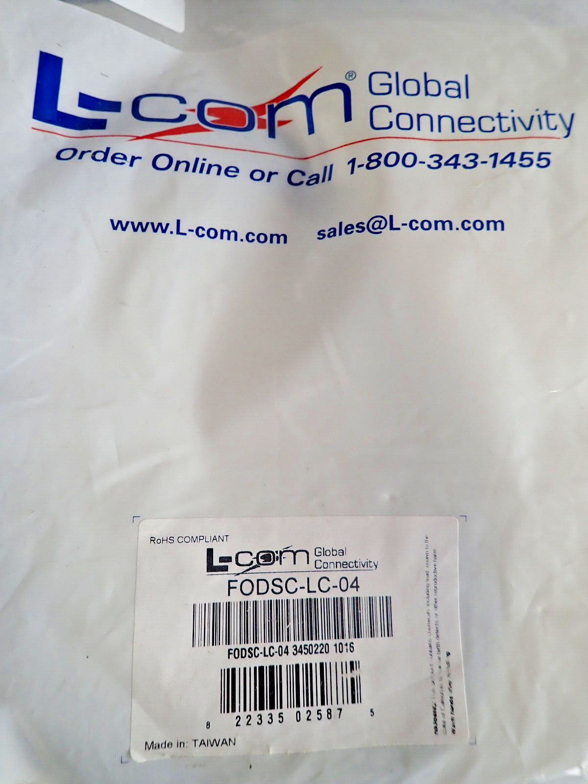 1 - L-Com Connectivity FODSC-LC-04 SC-LC 62.5|125 Duplex 4M