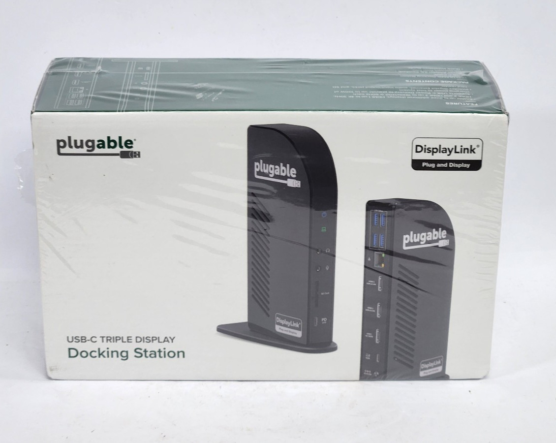 Plugable 13-in-1 USB-C Triple Monitor Docking Station (UD-ULTCDL) - New Sealed
