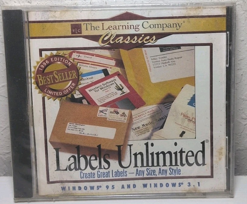 Learning Company Labels Unlimited PC CD-ROM New B63