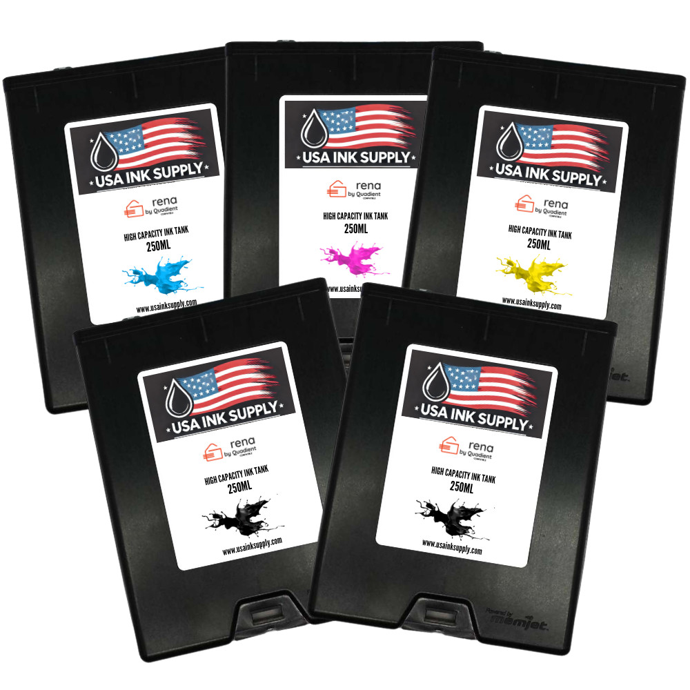 Rena by Quadient Compatible (CMYKK) High Capacity MemJet Ink Tank Set (1250mL)