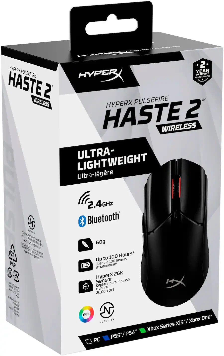 HyperX Pulsefire Haste 2 Pro Wireless Gaming Mouse Black Grade A