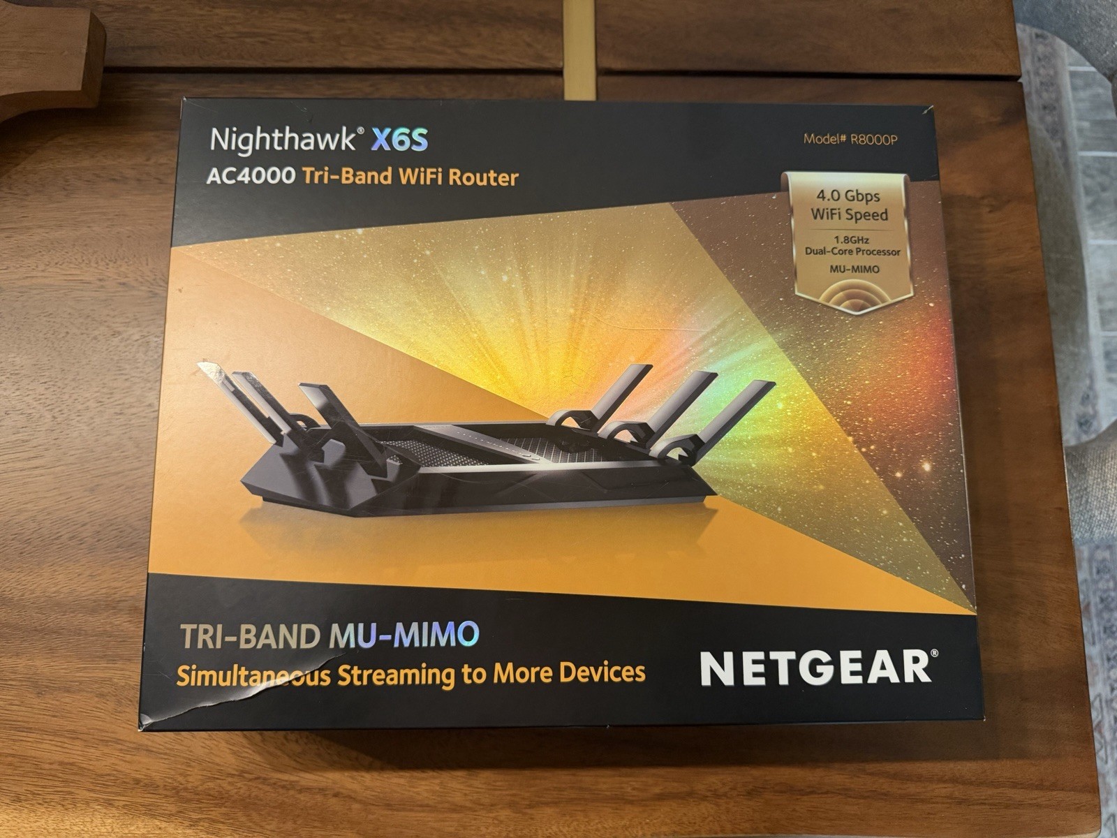 Netgear Nighthawk x6S AC4000 Tri-Band Wi-Fi 5 Router (up to 4Gbps) - Black