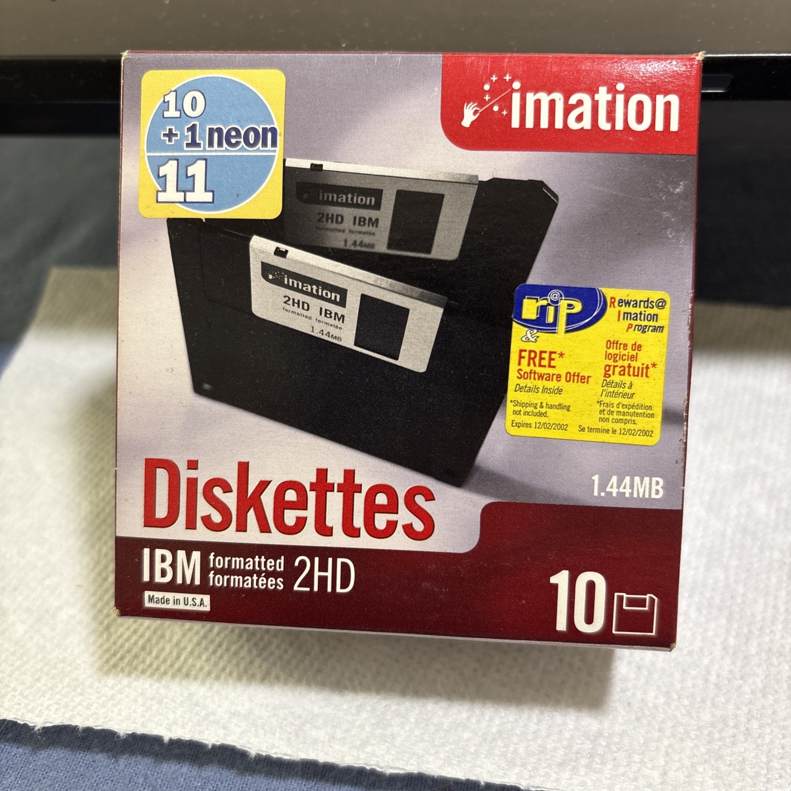 New IMATION 3.5" Floppy Disks Diskettes 10 Pack IBM Formatted 1.44MB  2HD
