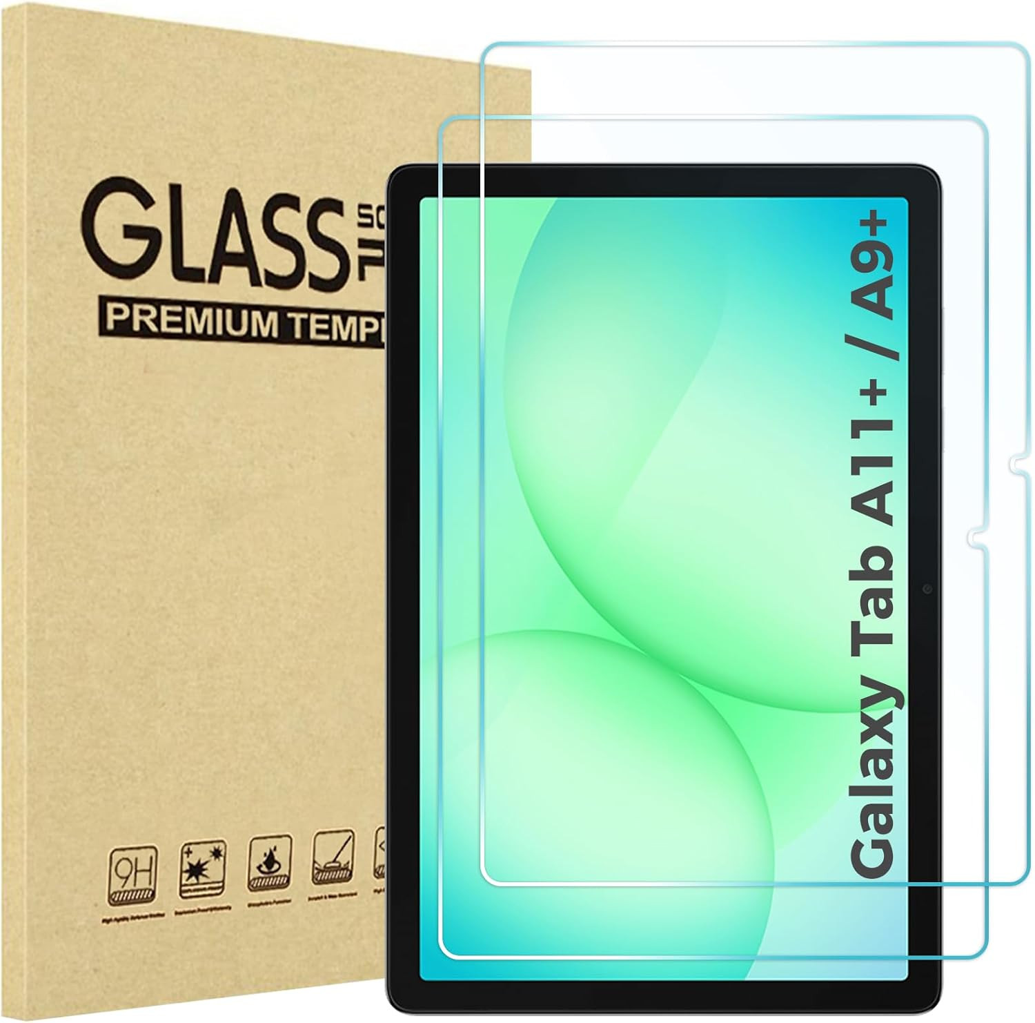 Procase 2 Pack Screen Protector for Galaxy Tab A11 Plus/Tab A9 Plus