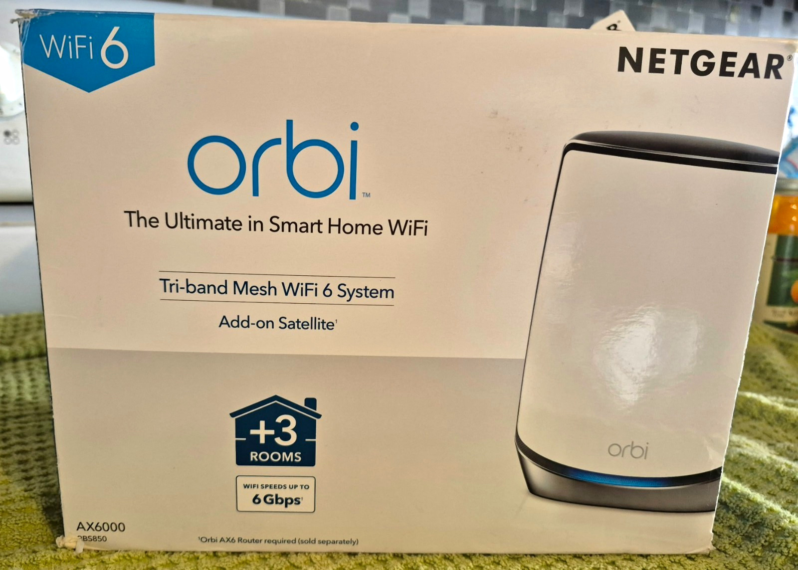 NETGEAR Orbi RBS850 AX6000 Tri-Band Mesh WiFi 6 Add-On Satellite – Open Box NEW