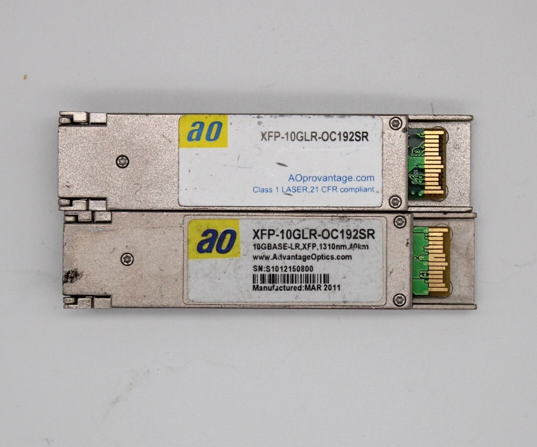 Ao XFP-10GLR-0C192SR 10Gbase Transceiver Module Lot of 2