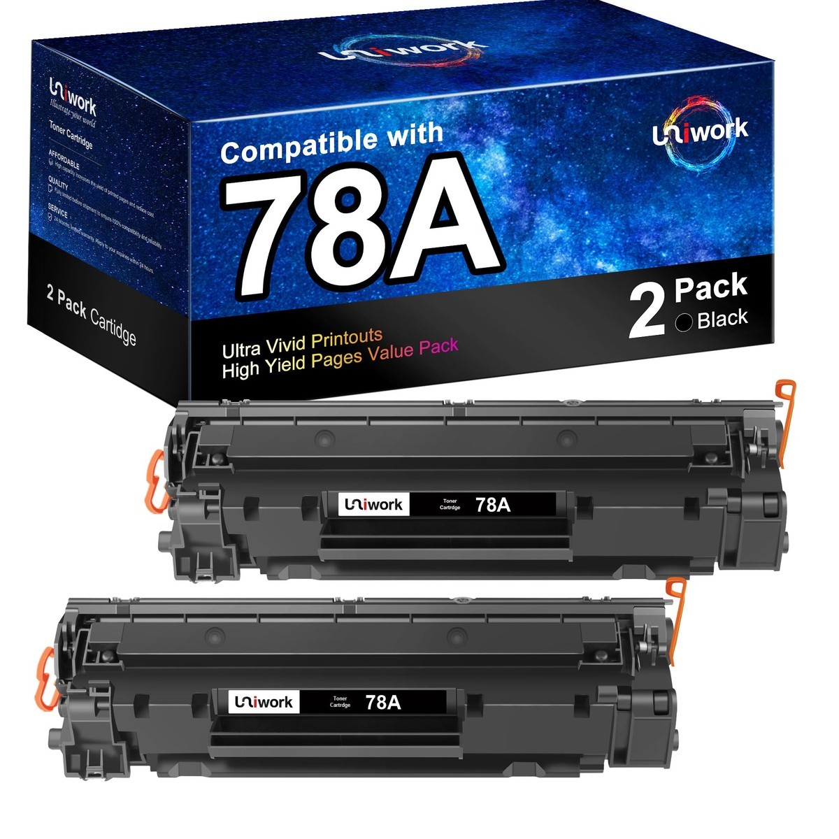 Uniwork 78A Black Compatible Toner Cartridge 2-Pack