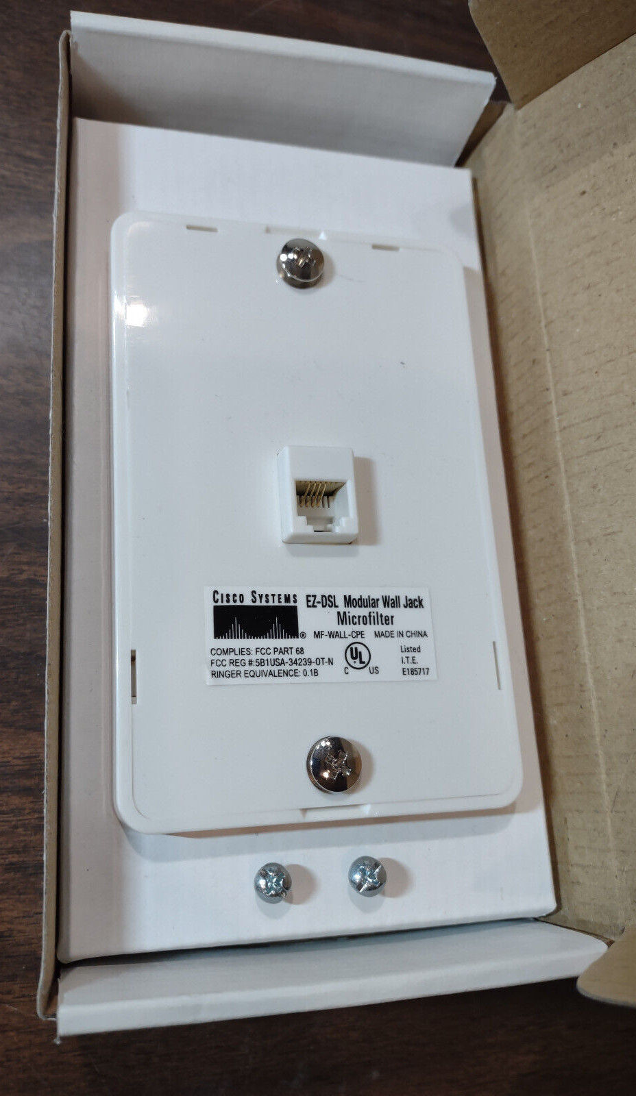 NEW Cisco EZ-DSL Z-Blocker DSL Filter Wall Plate + Instructions, phone mount