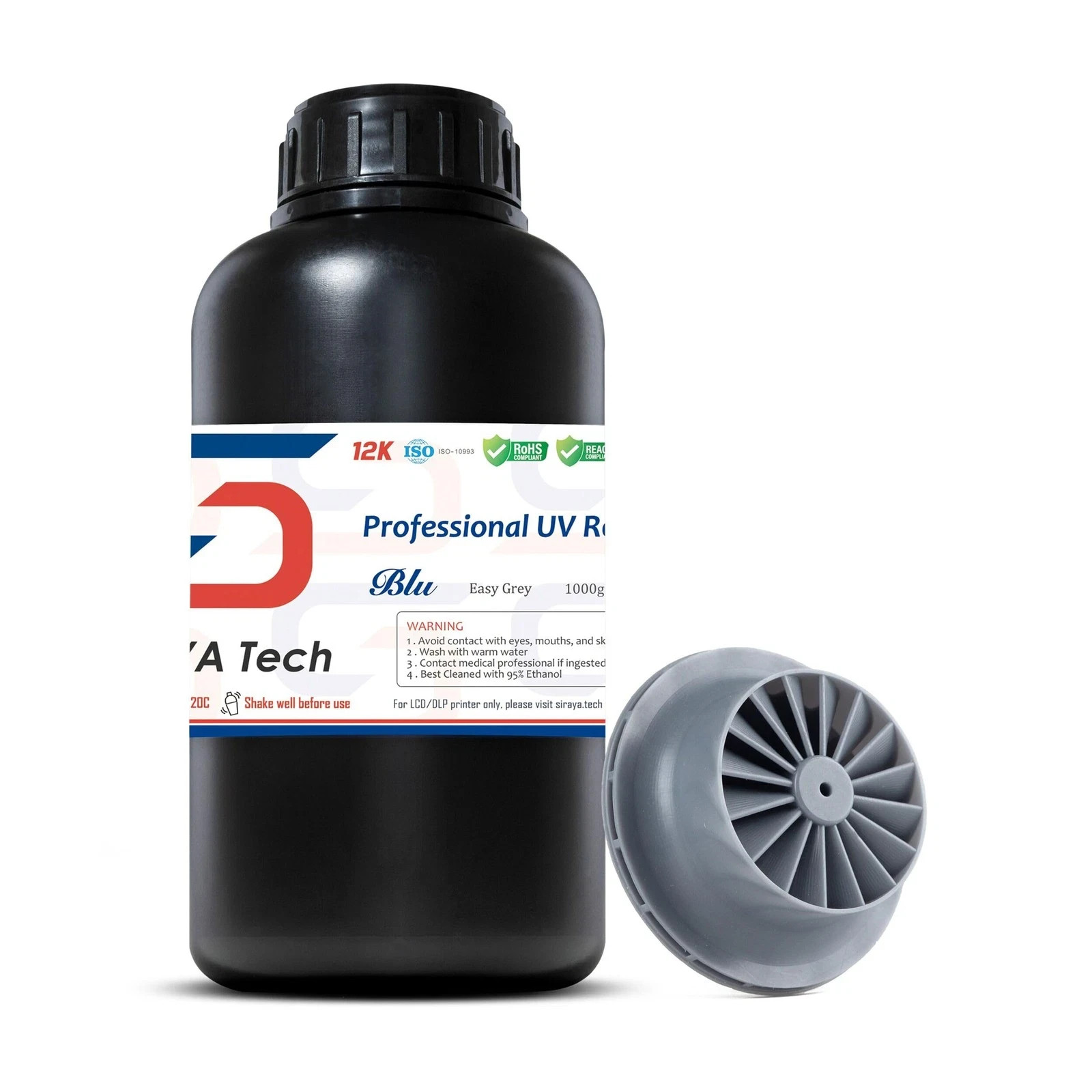 Blu Tough 3D Printer Resin - High Strength Easy to Print 1kg Easy Grey
