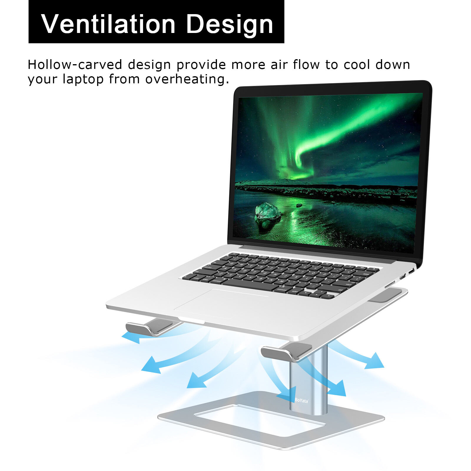 Laptop Stand Adjustable Computer Stand for Desk Ergonomic Aluminum Holder 10-16"