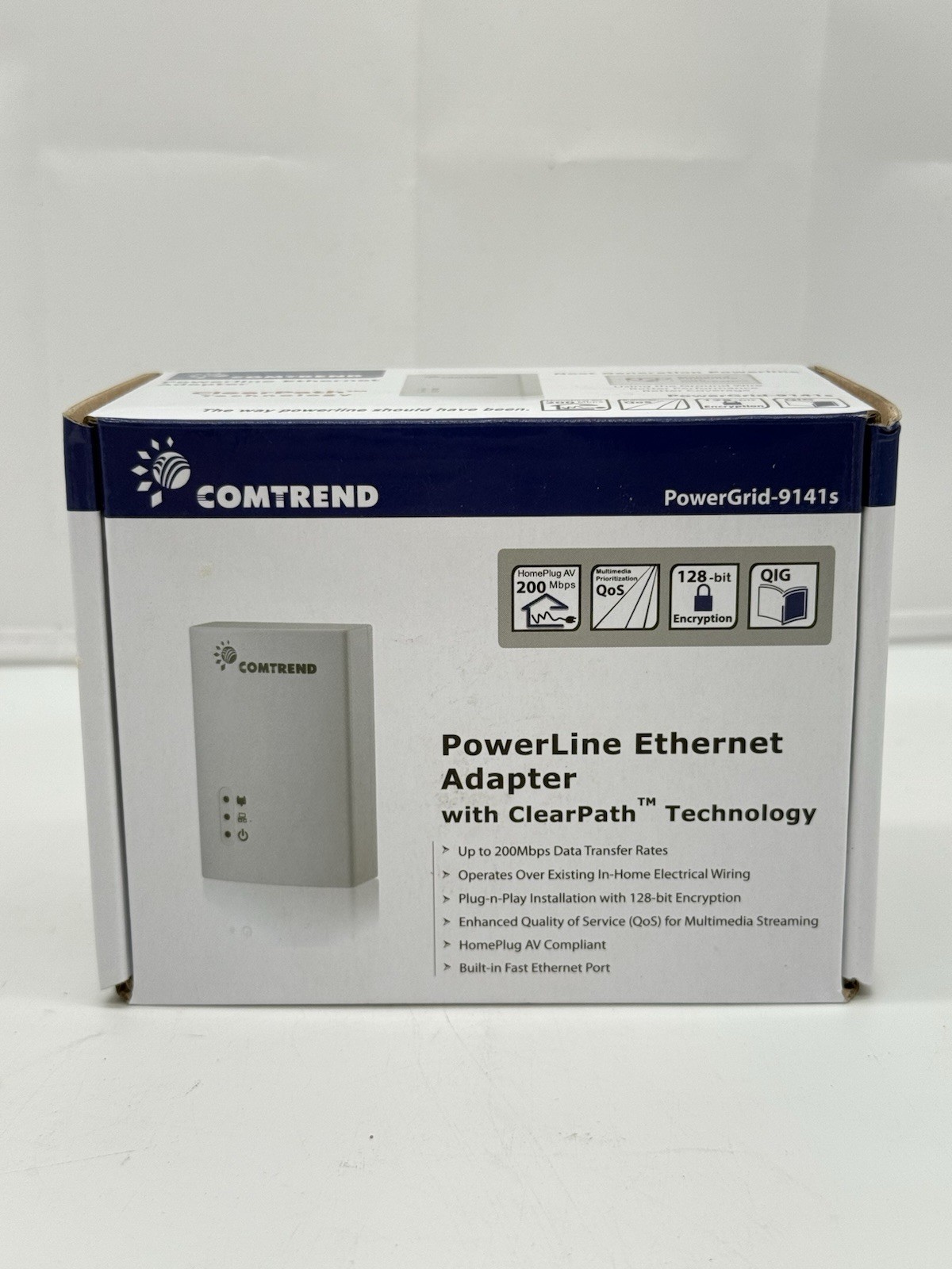 Comtrend - PowerGrid-9141S - 200 Mbps Powerline Ethernet Adapter - White