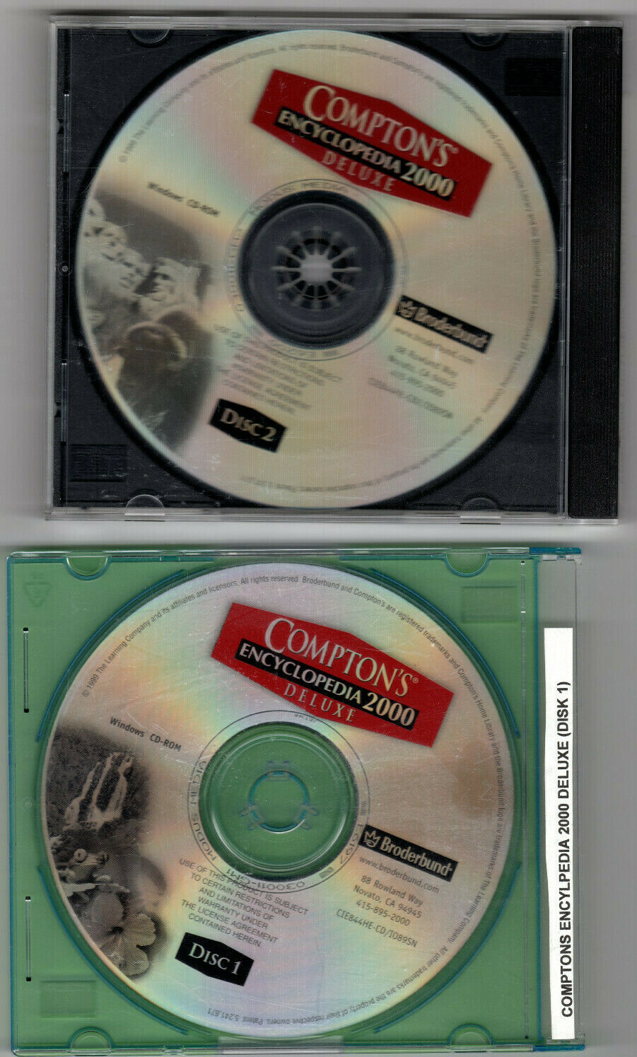 Compton's Encyclopedia 2000 Deluxe (PC, 1999, Broderbund, 2-Disc)