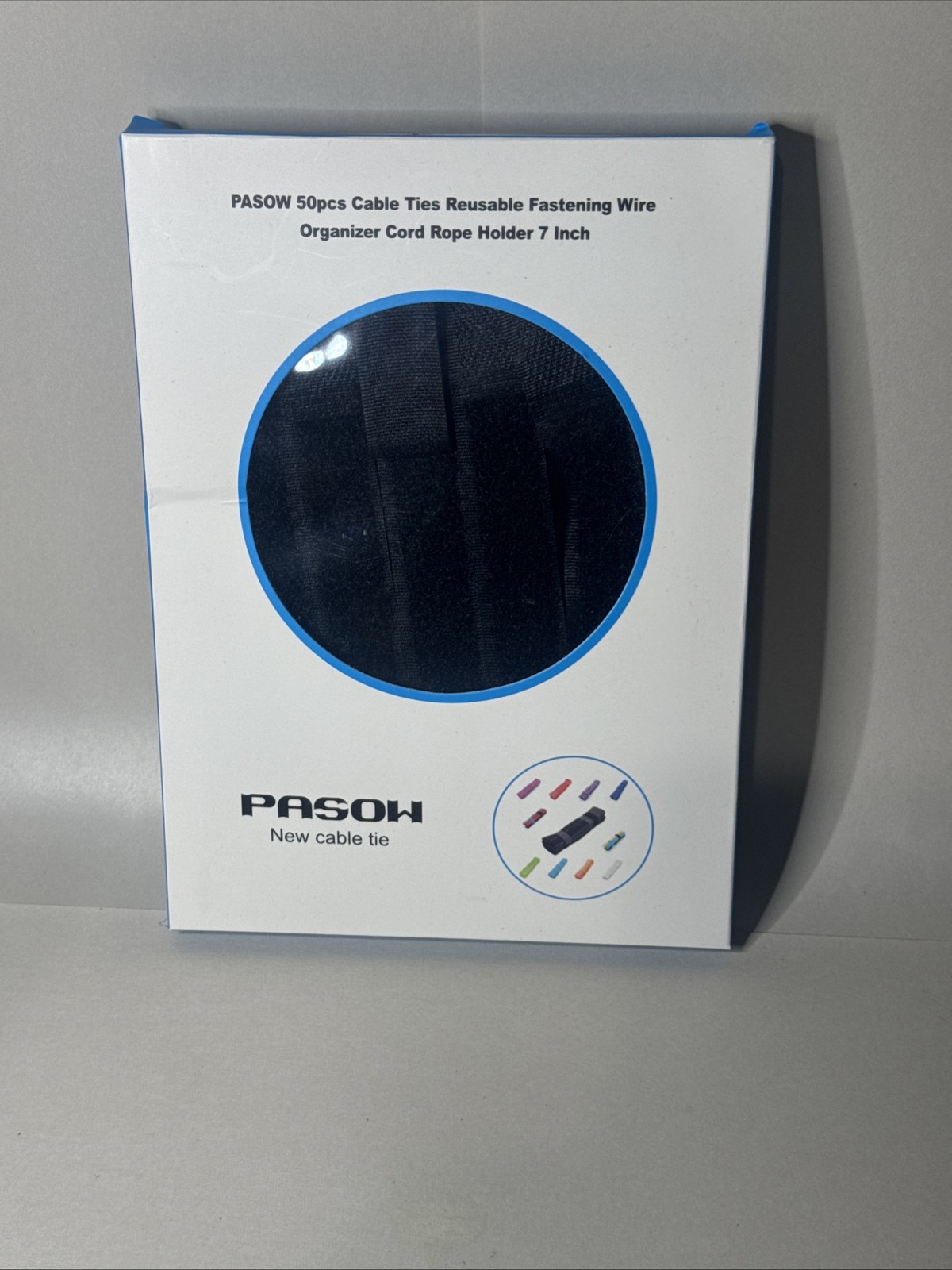 Pasow 50pcs Reusable Cable Ties 7 Inch Black
