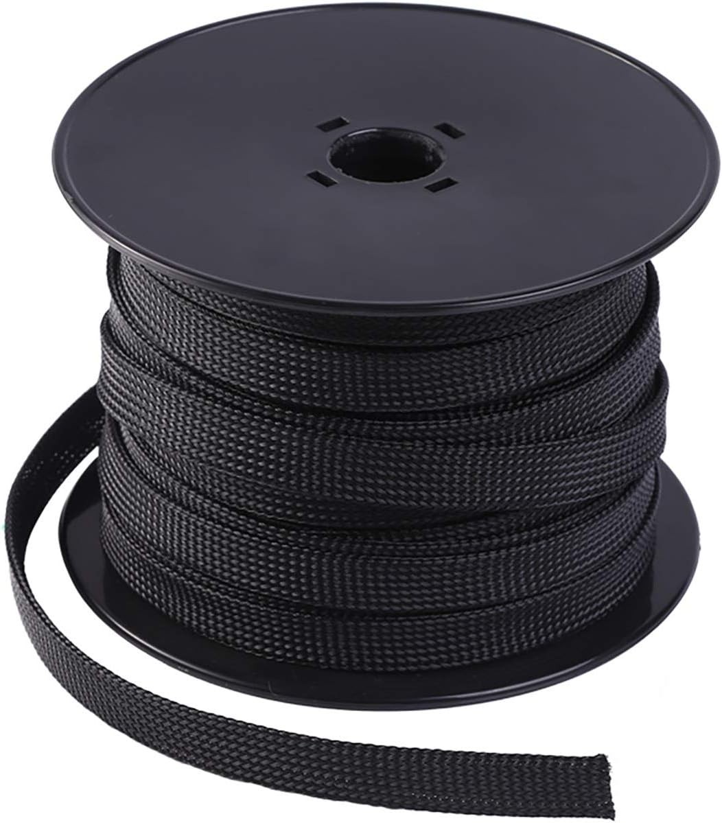 Keco 100Ft – 1/2 Inch PET Expandable Braided Cable Sleeve – Wire Sleeving for Au