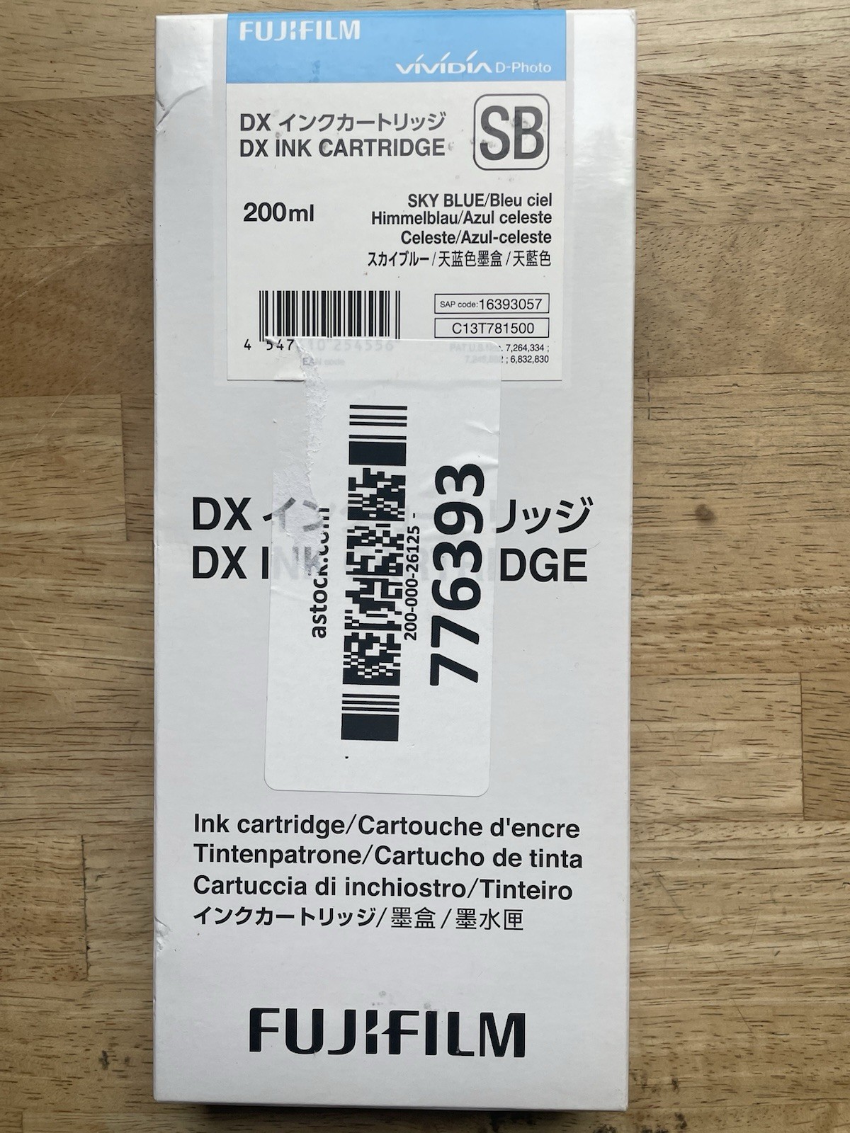 Fujifilm DX Sky Blue Ink Cartridge 200ml Exp 2021