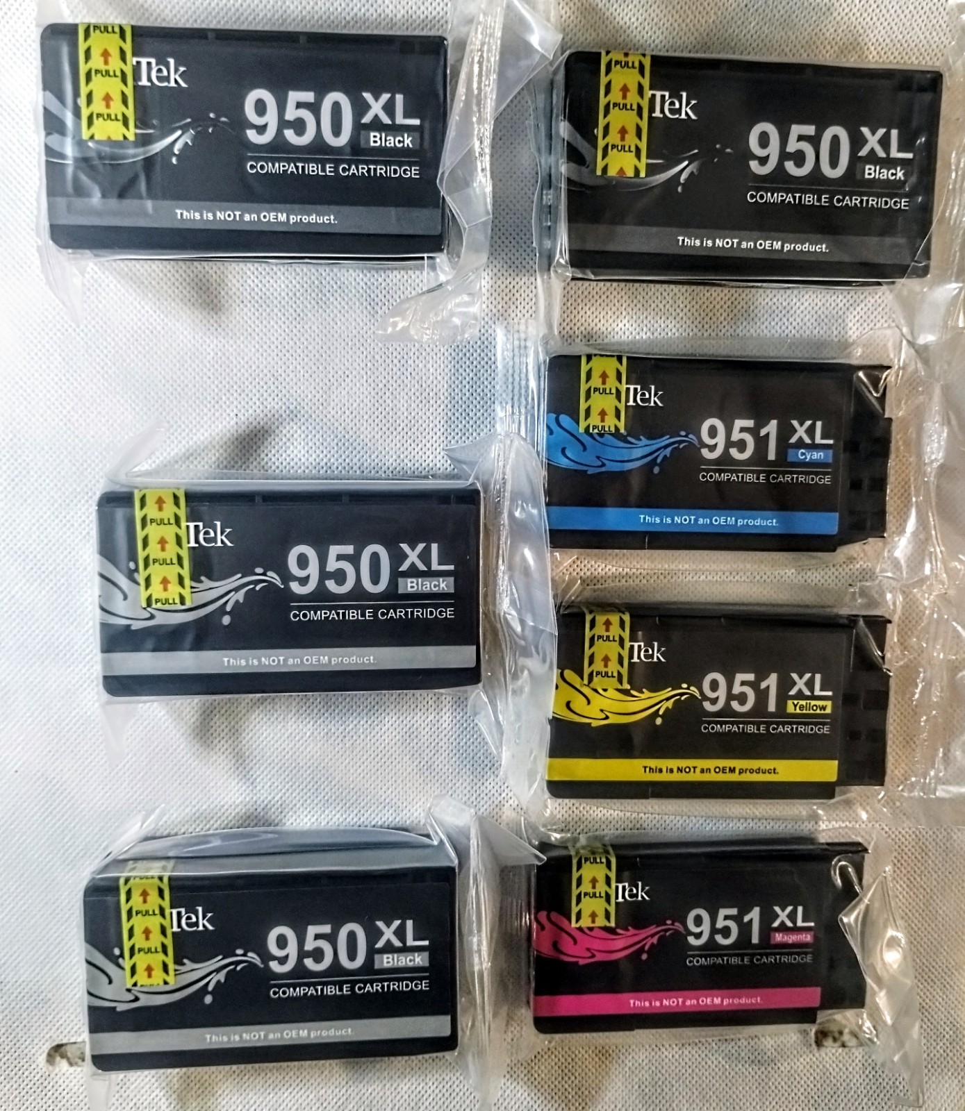  950XL 951XL LxTek Compatible Premium Ink Cartridges LOT OF 7 Blk & Color