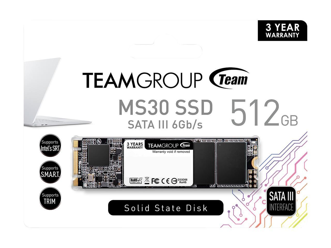 MS30 512GB with SLC Cache 3D NAND TLC M.2 2280 SATA III 6Gb/s Internal TEAMGROUP