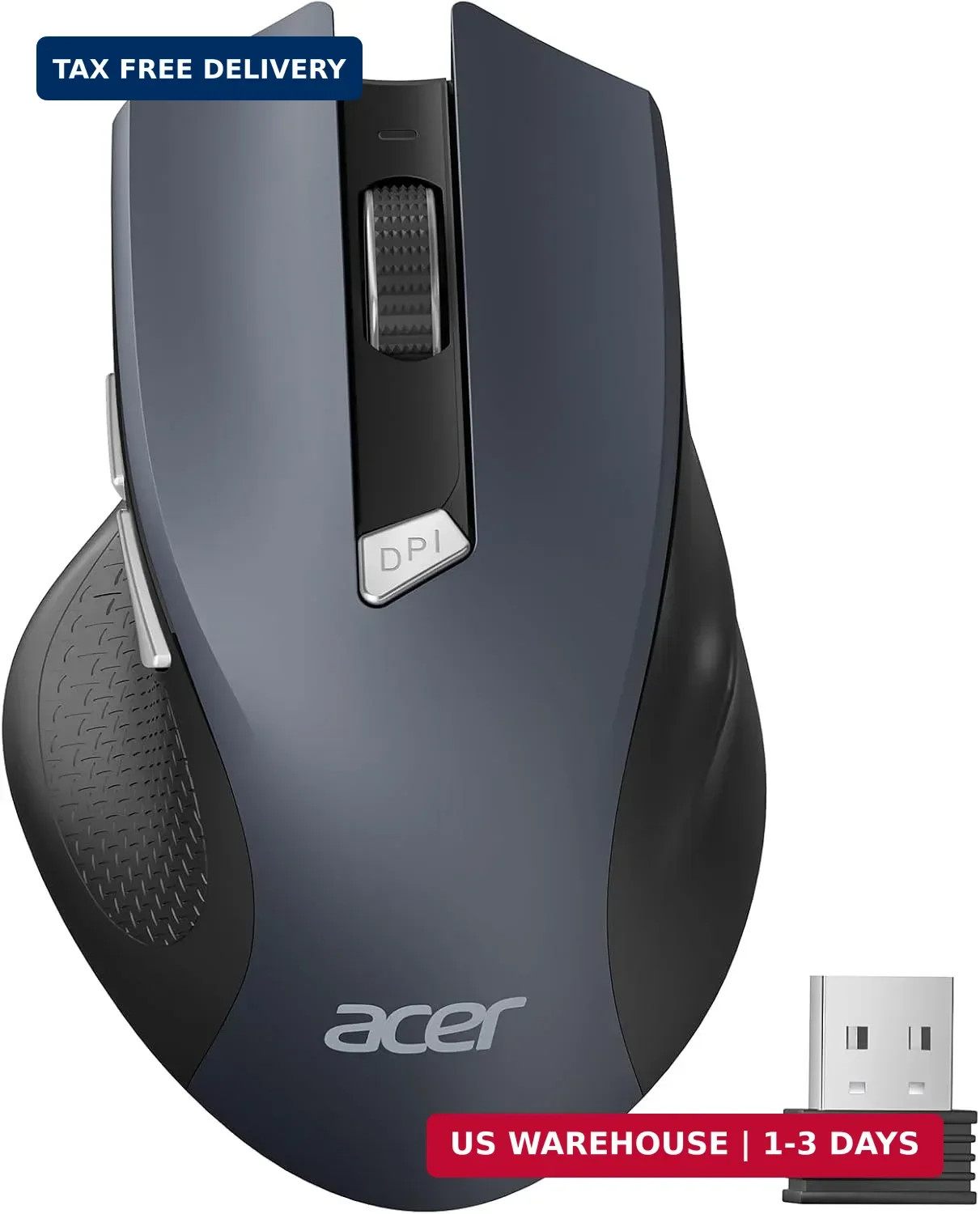 Acer Wireless Mouse for Laptop, 2.4GHz Computer Mouse 3 Adjustable 1600 DPI