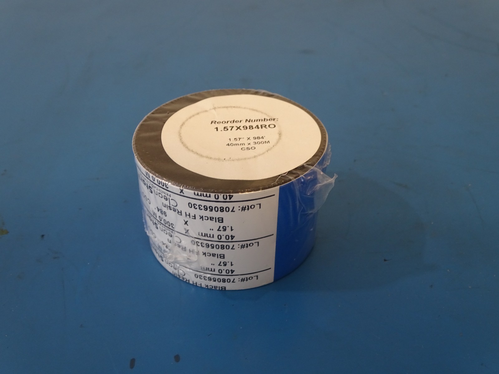 Clean Start Black FH Resin Thermal Transfer Ribbon 40mm x 300m 1.57"x984' CSO