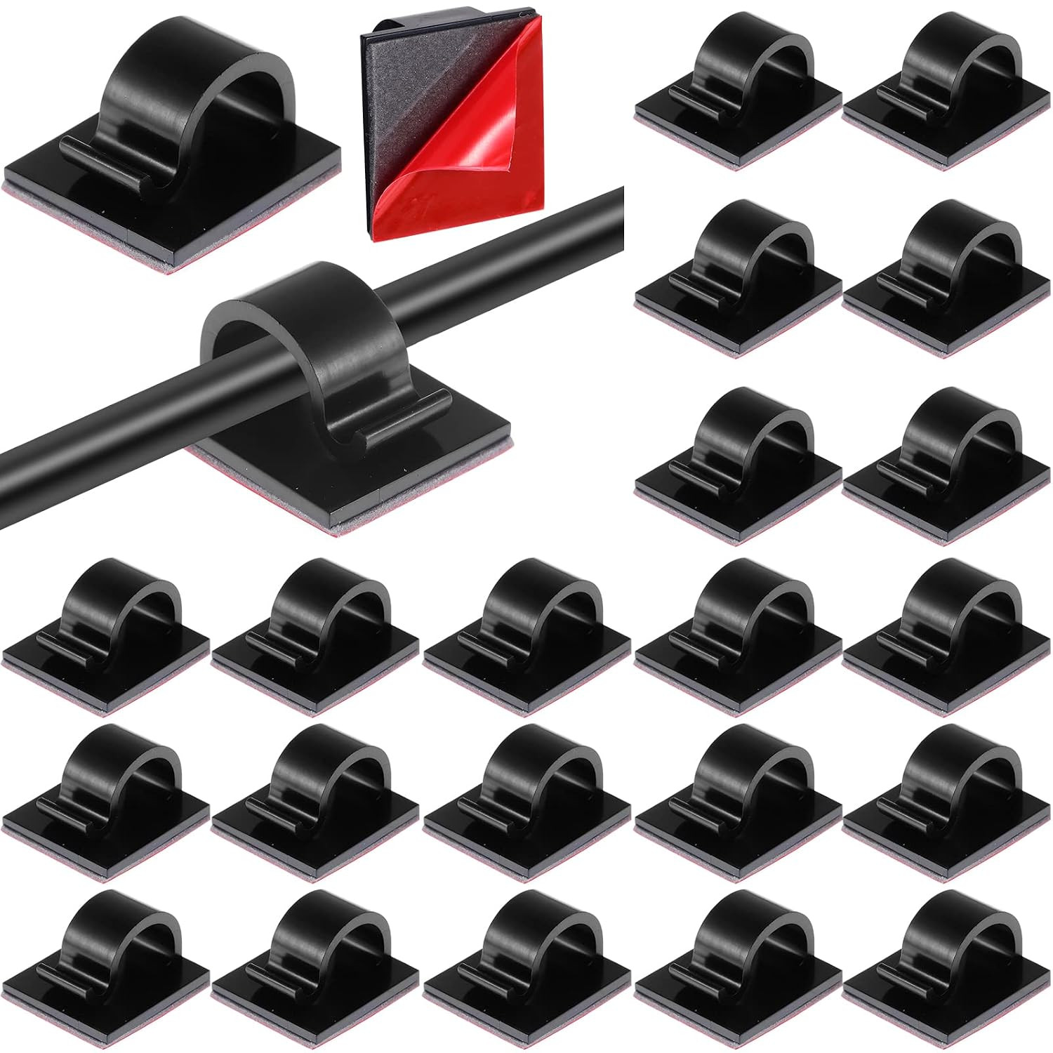 60 Pcs Mini Cable Clips Christmas Light Clips Hooks,Medium,Black
