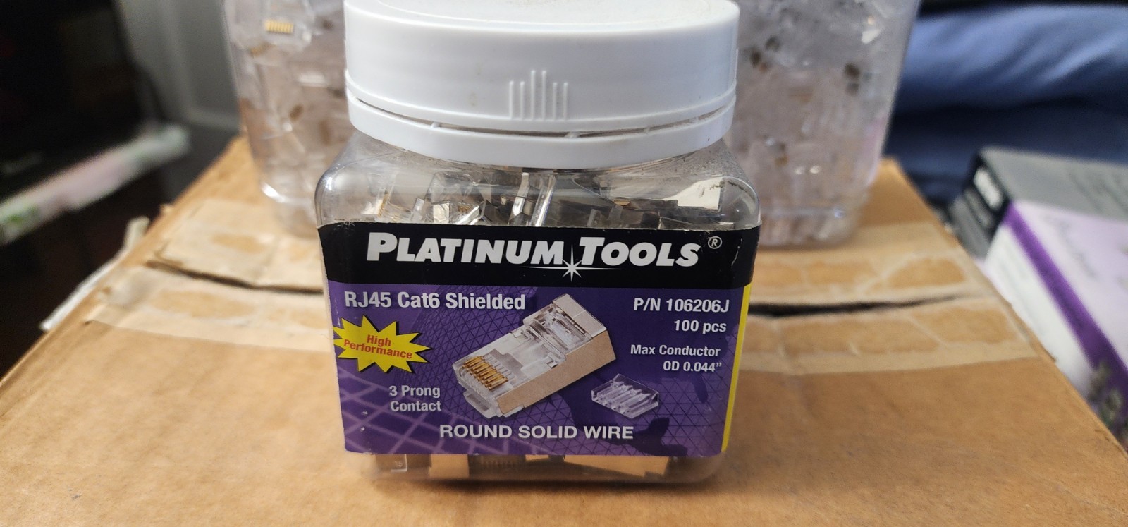 New platinum tools RJ45 cat6 shielded connectors 100 pieces