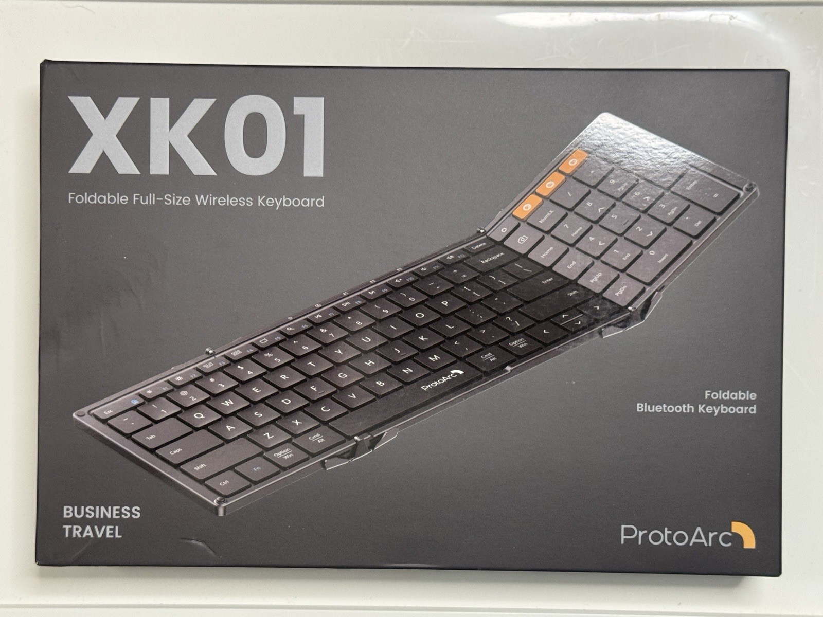 ProtoArc XK01 Foldable Wireless Full-size Keyboard Portable Black