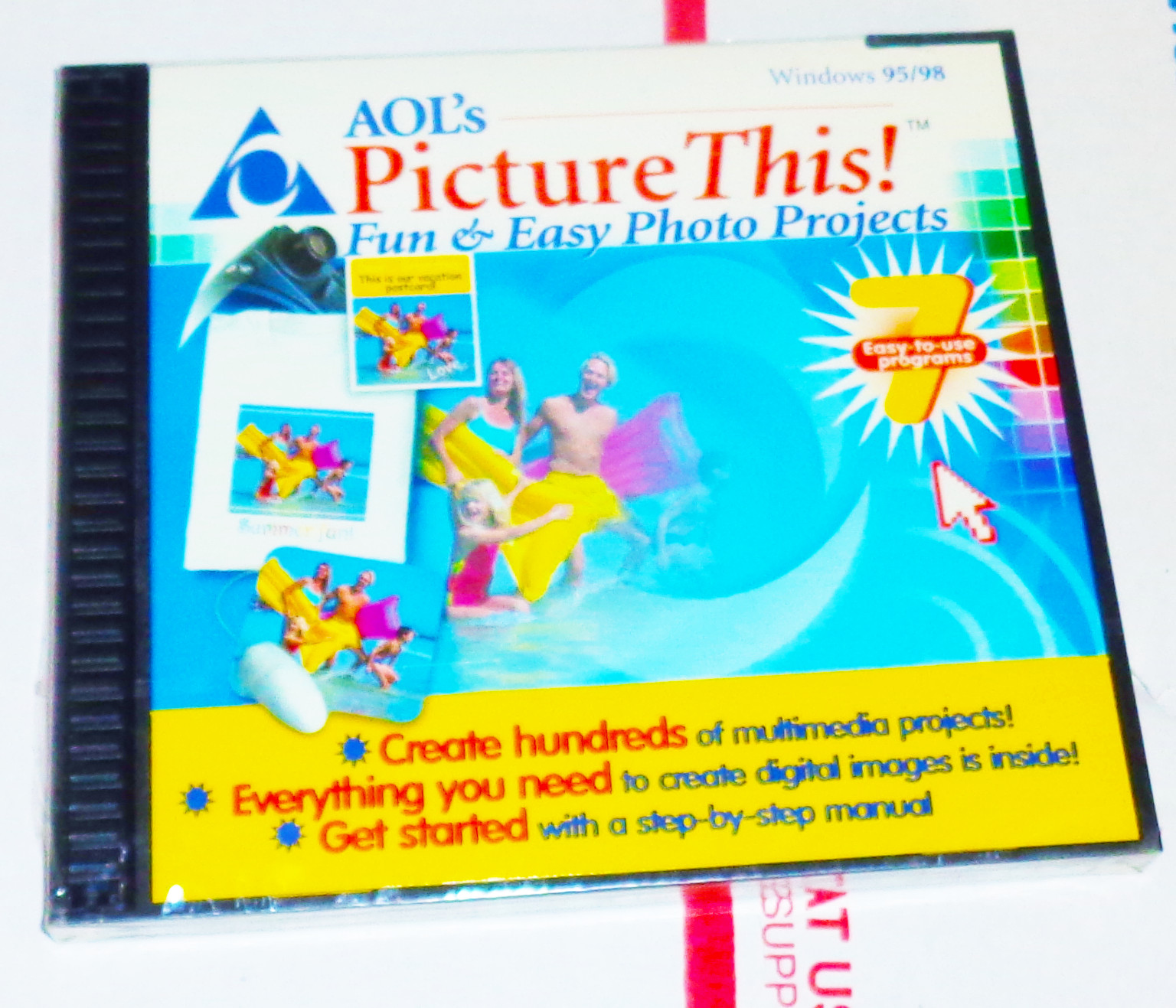 AOL's Picture This Photo Projects CD-ROM Windows 95 98 America Online Vintage