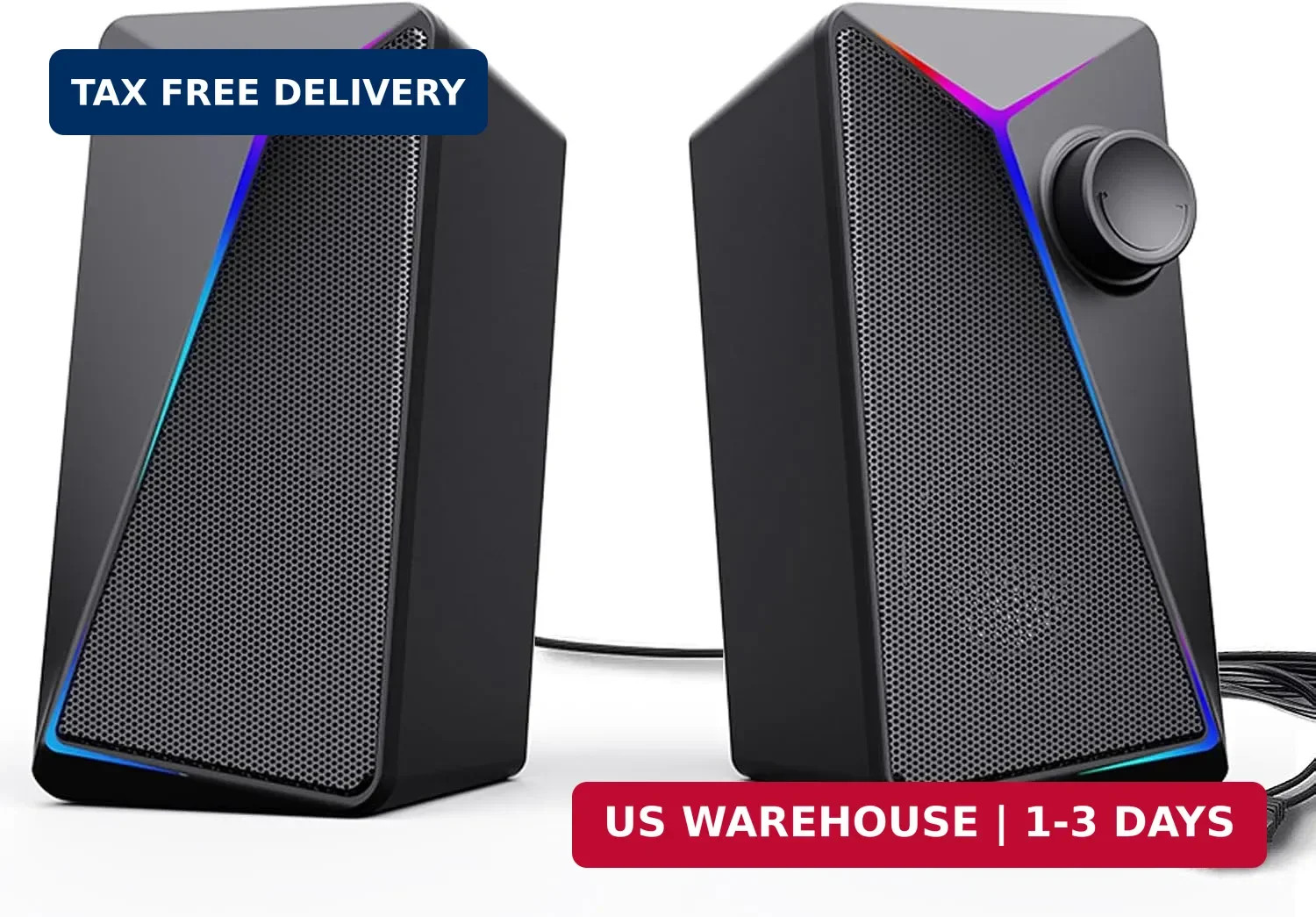 ROSON Computer Speakers, Gaming PC Speakers with Enhanced Bass and Volume Contro