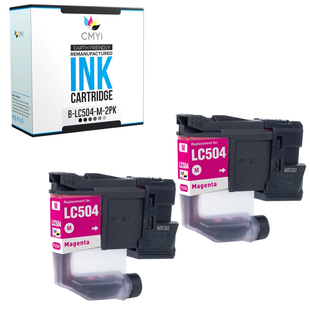 2-Pack Compatible CMYi LC504M Ink Cartridge fits Brother INKvestment MFC-J1365DW