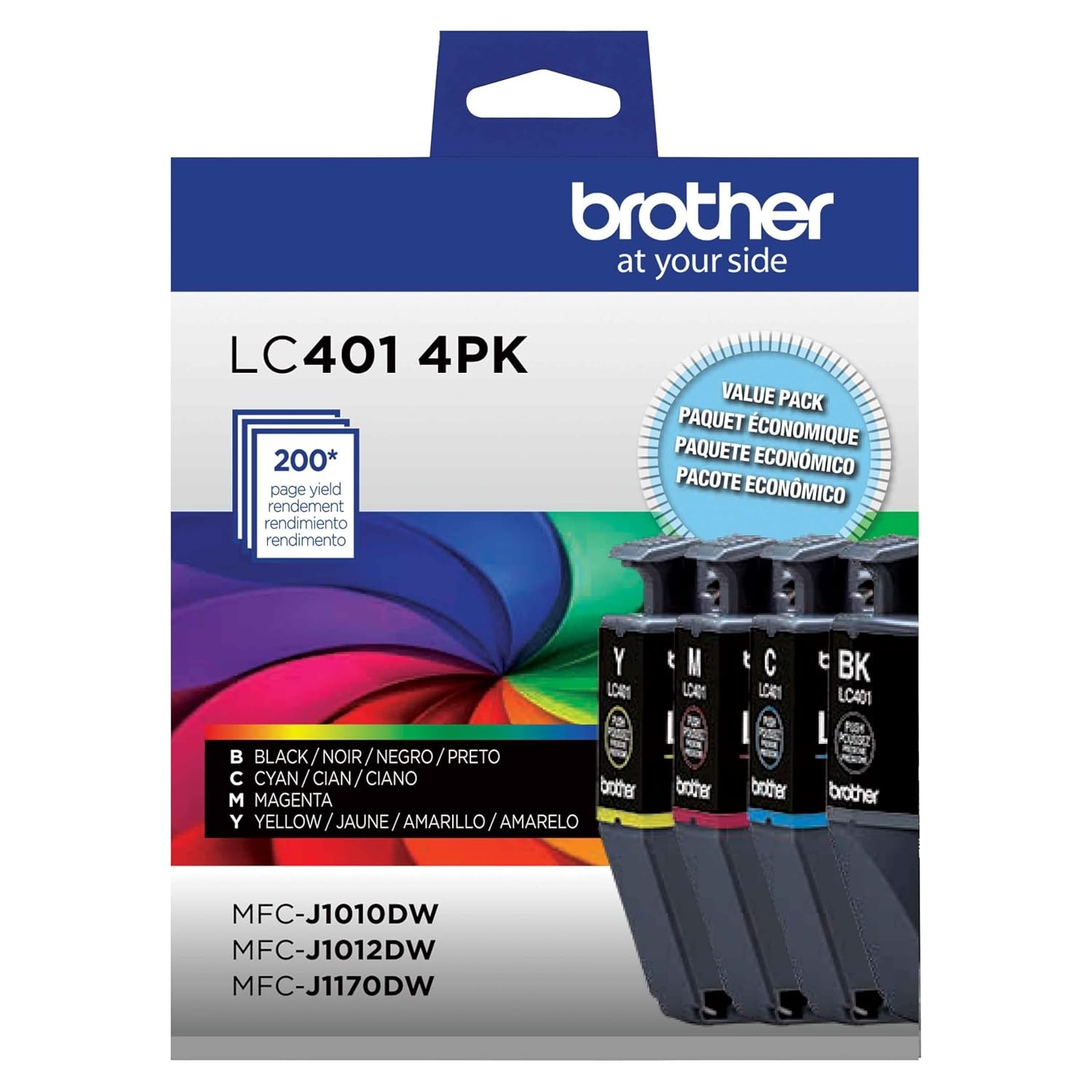 Genuine Standard Yield Brother LC4014PKS 4-Pack Ink Cartridges for Printers