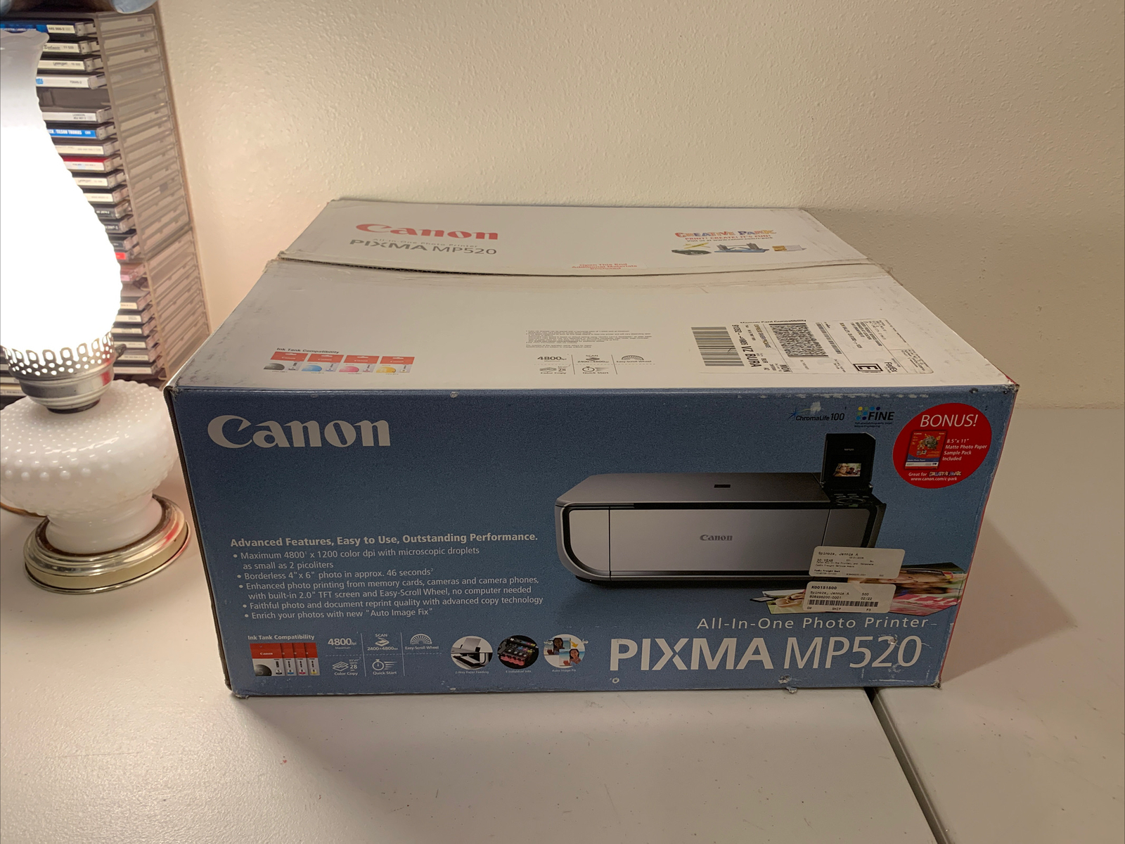 NEW DEADSTOCK Canon PIXMA MP520 Photo All-On-One Inkjet Printer 2178B002 RARE