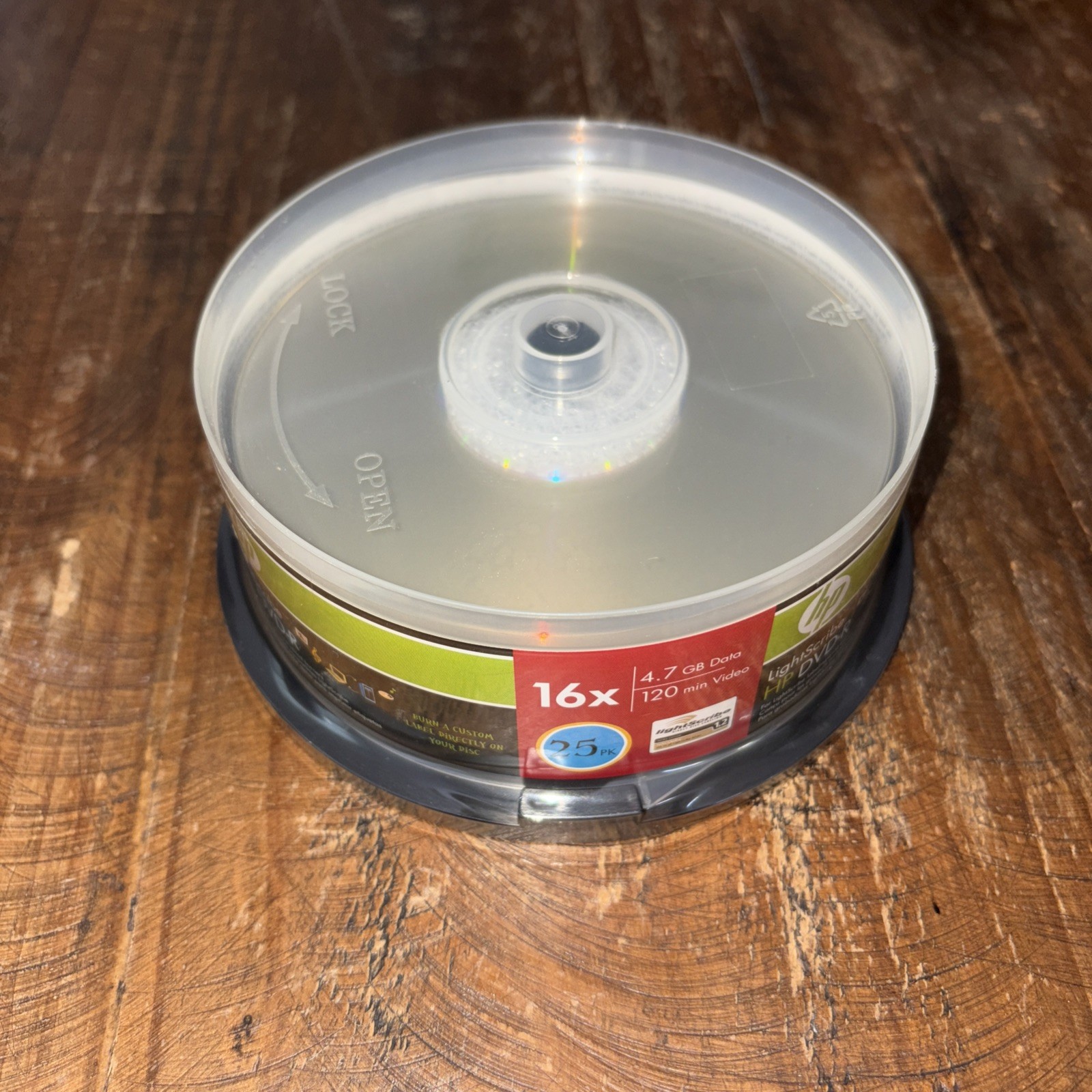 NEW HP LightScribe 16x 4.7GB 120 Min DVD-R, 25 Discs SEALED