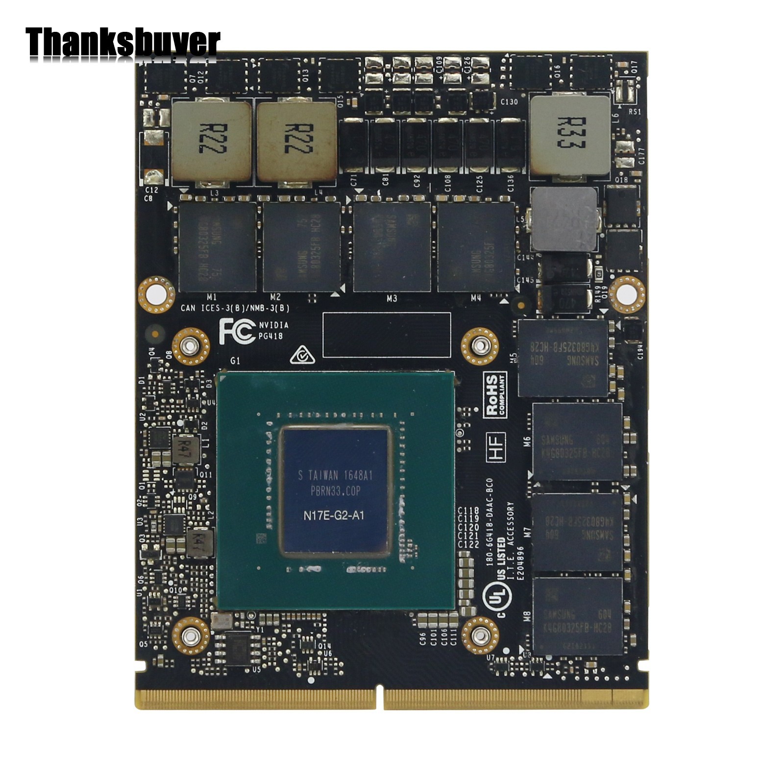 Original GTX1070M GTX 1070 Video Graphics Card N17E-G2-A1 8GB MXM for Dell HP