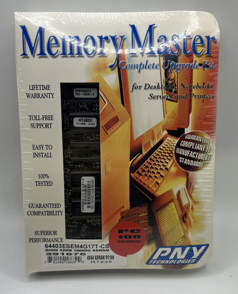 New Memory Master Complete Upgrade Kit  PNY Technologies Dimm 32mb Pc100 SDRAM