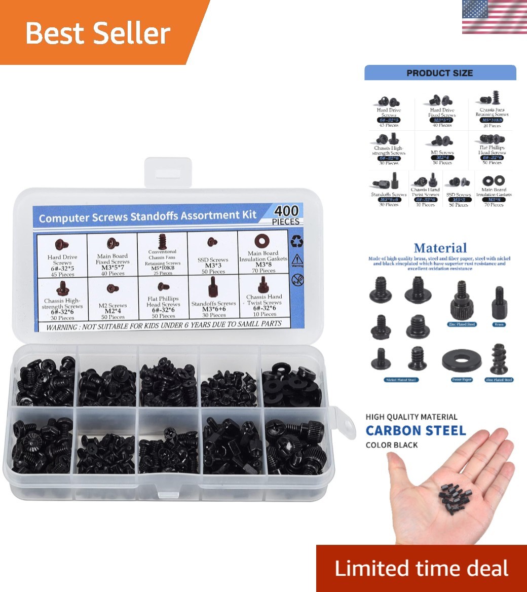 Versatile 400PC Motherboard Standoff Screws Kit - Perfect for Any PC Build