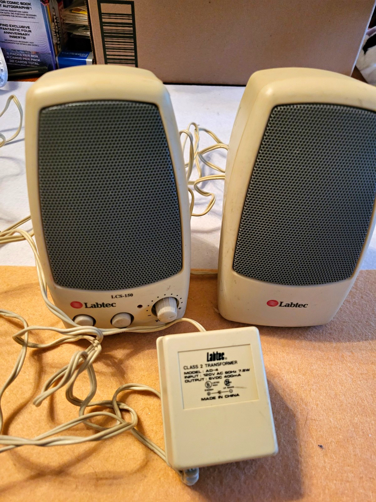 Vintage Labtec LCS-150 Computer Speakers Tested Working Retro Windows 95 Gaming
