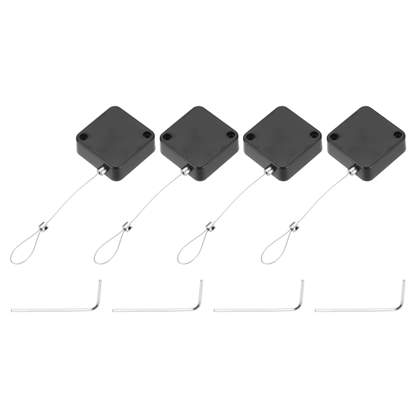 4.9 ft Retractable Cable Lock w/Latch Remote Control Black 4 PCS Security