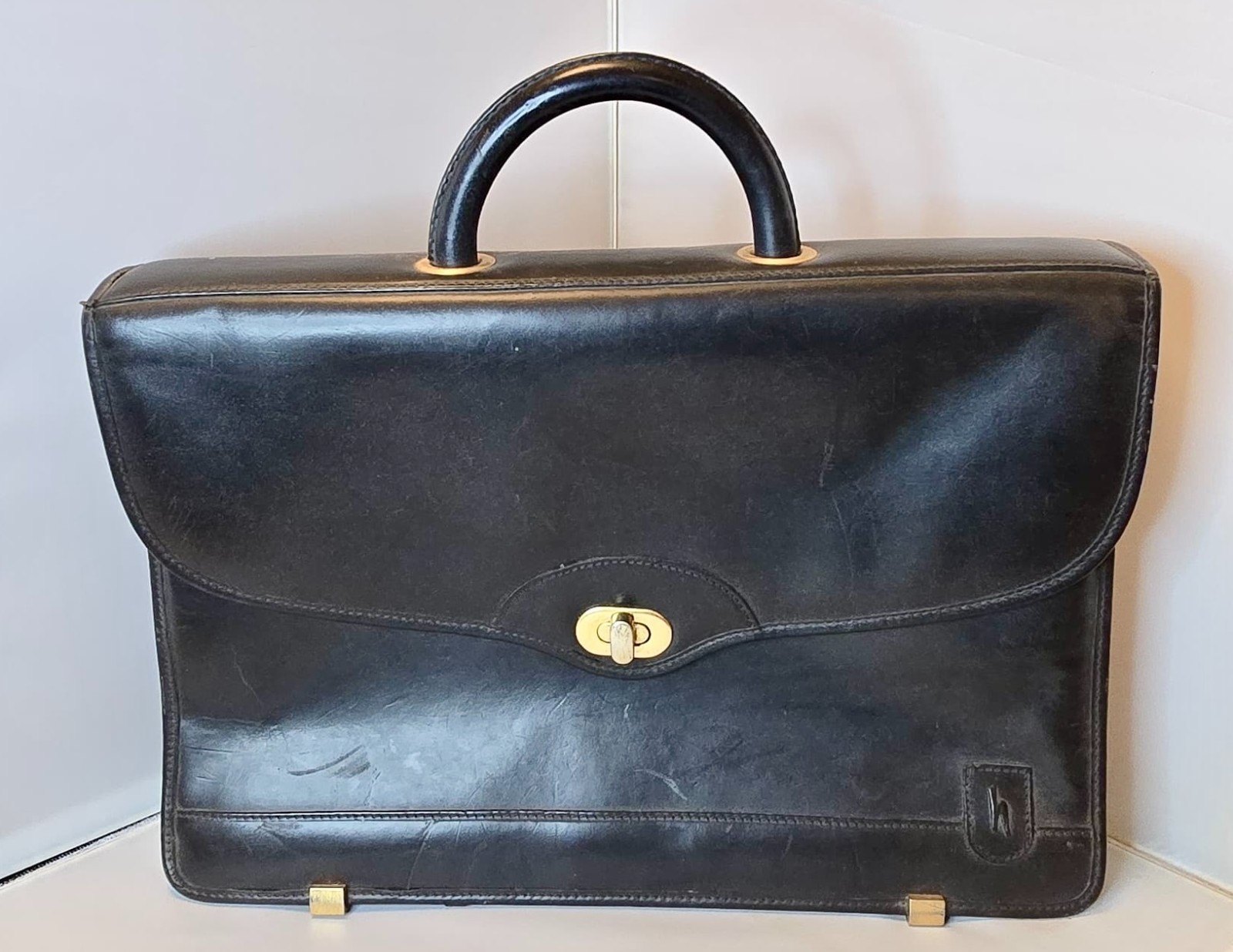 Hartmann Belting Leather Black Expandable Computer Briefcase