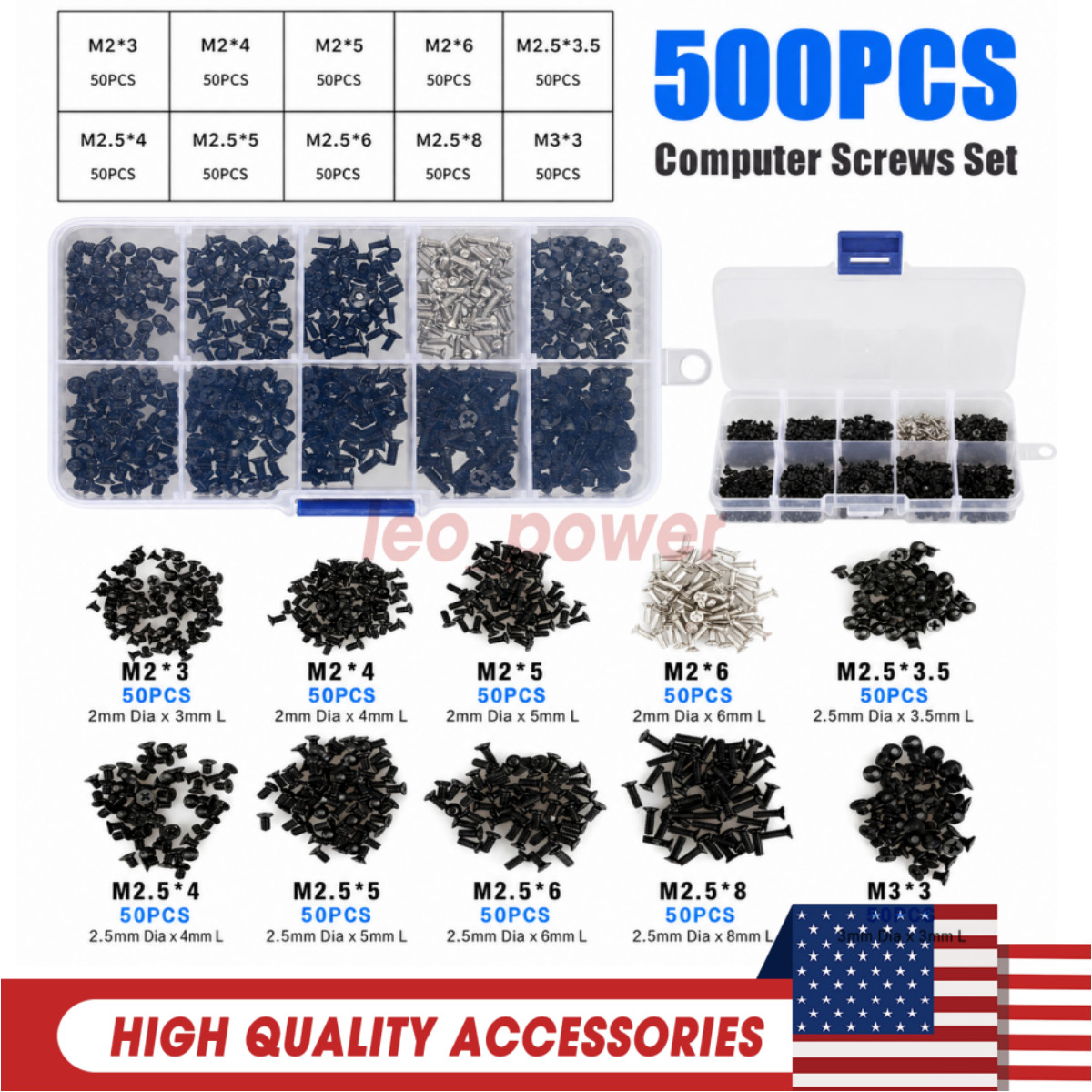 500PCS Computer Screw Set Kit For HP Dell Lenovo Samsung Sony Laptop Notebook US