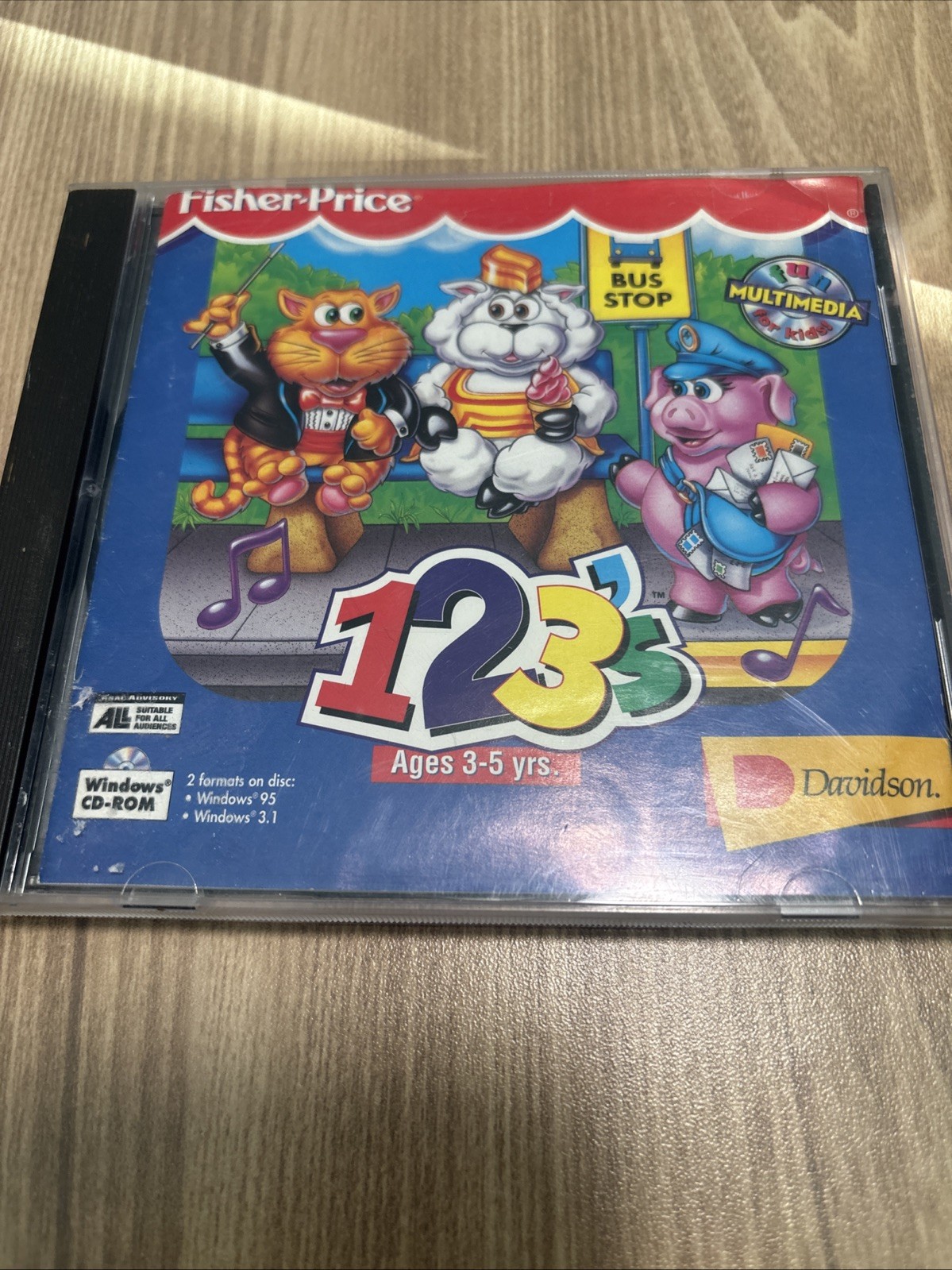 Fisher Price 1-2-3-'s (PC, Windows 95 & 3.1) Teaches Numbers, Counting & Math