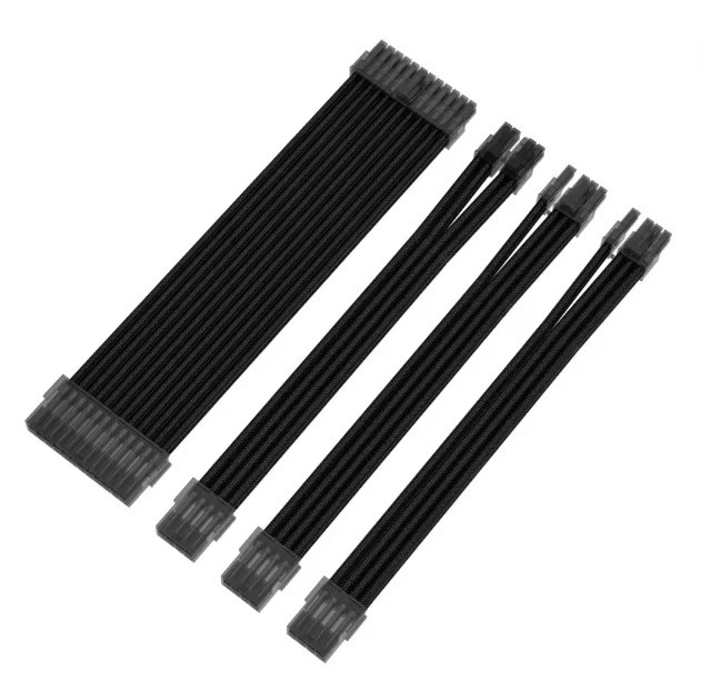 Sleeved PSU Extension Cable Kit 24Pin ATX 8Pin EPS 6+8Pin PCIe Red
