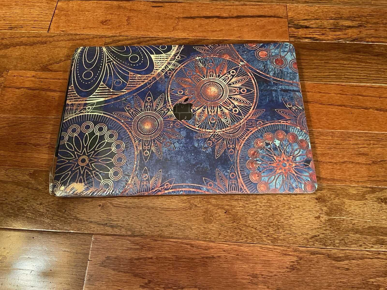 MacBook Case. Gold & Jewel tone Boho Mandala pattern laptop hard shell case 16”