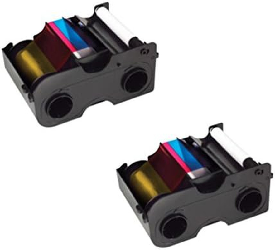 Printer YMCKO Color Ribbons for DTC1000 and Dtc1250E - 2 Pack Bundle